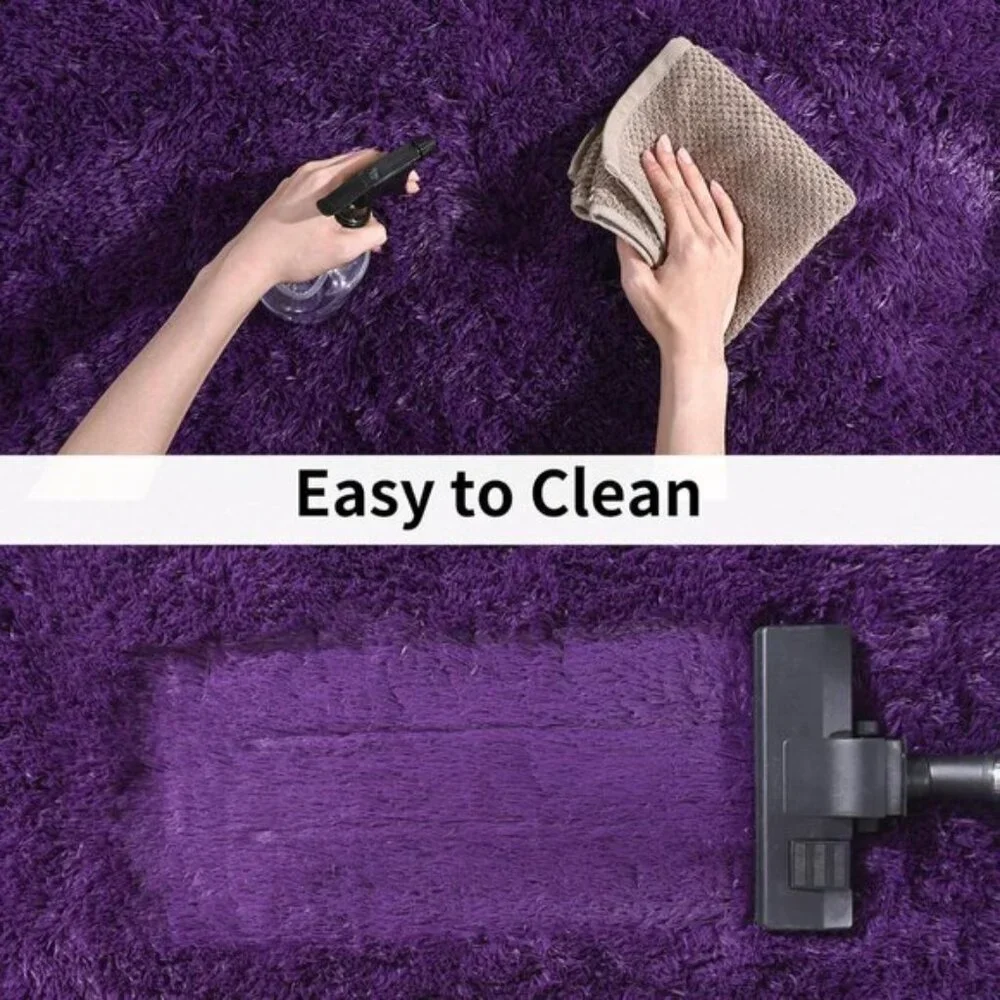 New 8x10 Purple Shag Rug, Ultra Soft Fluffy Non-Slip Carpet for Home, Room Decor
